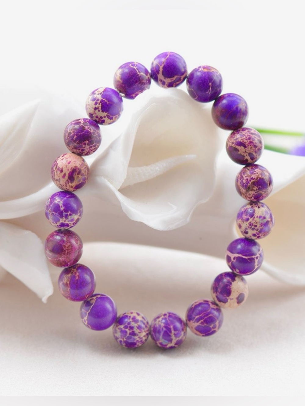 🆕New Purple Imperial Jasper Gemstone Bracelet-8mm